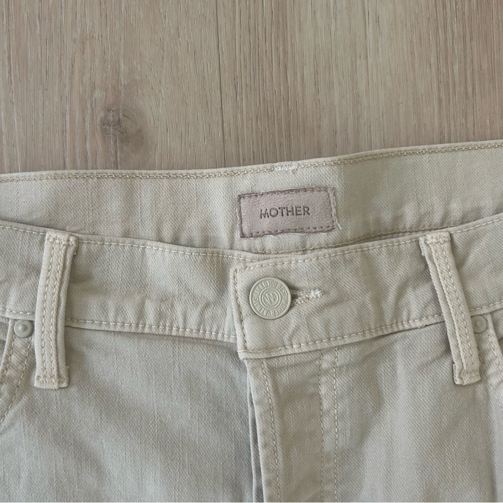Mother The Ditcher Crop in Chalk Tapioca Size 32 - Picture 5 of 12